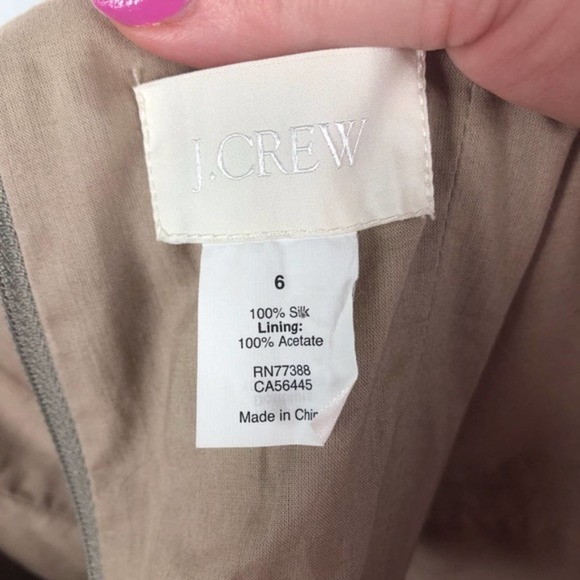 J Crew Silk Taffeta Strapless Taupe Sheath Dress - Picture 3 of 6